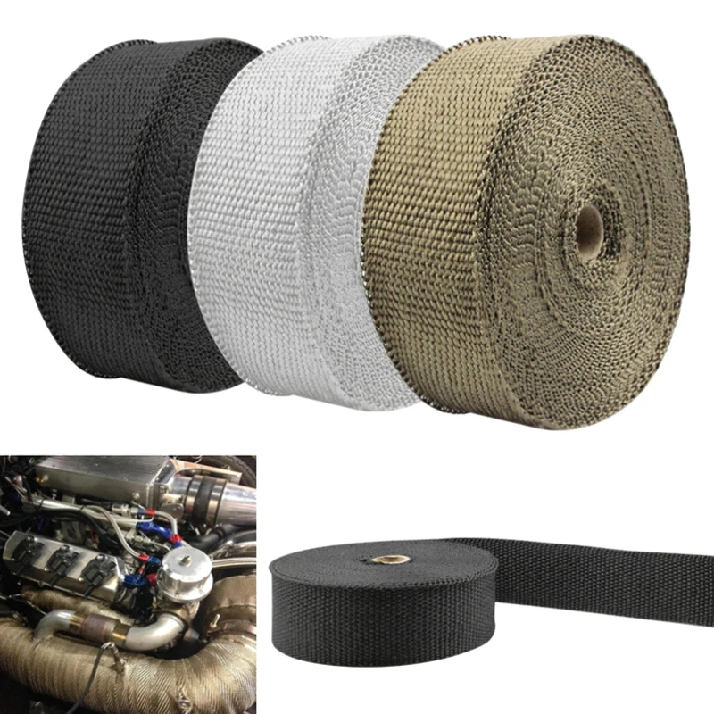 Y Motorcycle Exhaust Thermal Tape Header Heat Wrap Resistant Ties Fiber Heat Insulation Cotton High Temperature Protection Parts