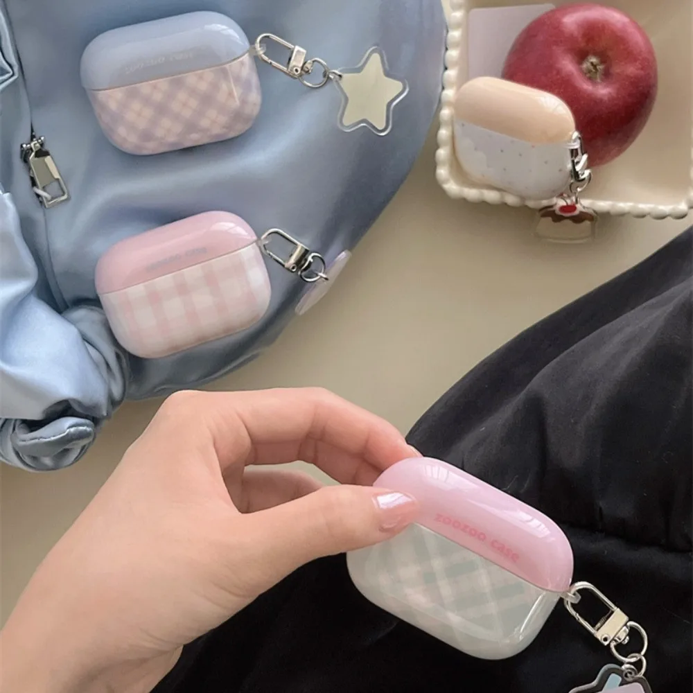 Korean Contrast Color Plaid Earphone Case For AirPods 1 2 3 Wireless Bluetooth Protective Case Soft Tpu Cover For AirPods Pro 2