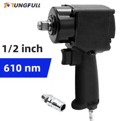 Air Pneumatic Wrench 1/2 Inch 610N.M Mini Torque Tool Twin Hammer Car Repairing Machine Pneumatic Spanner Tool