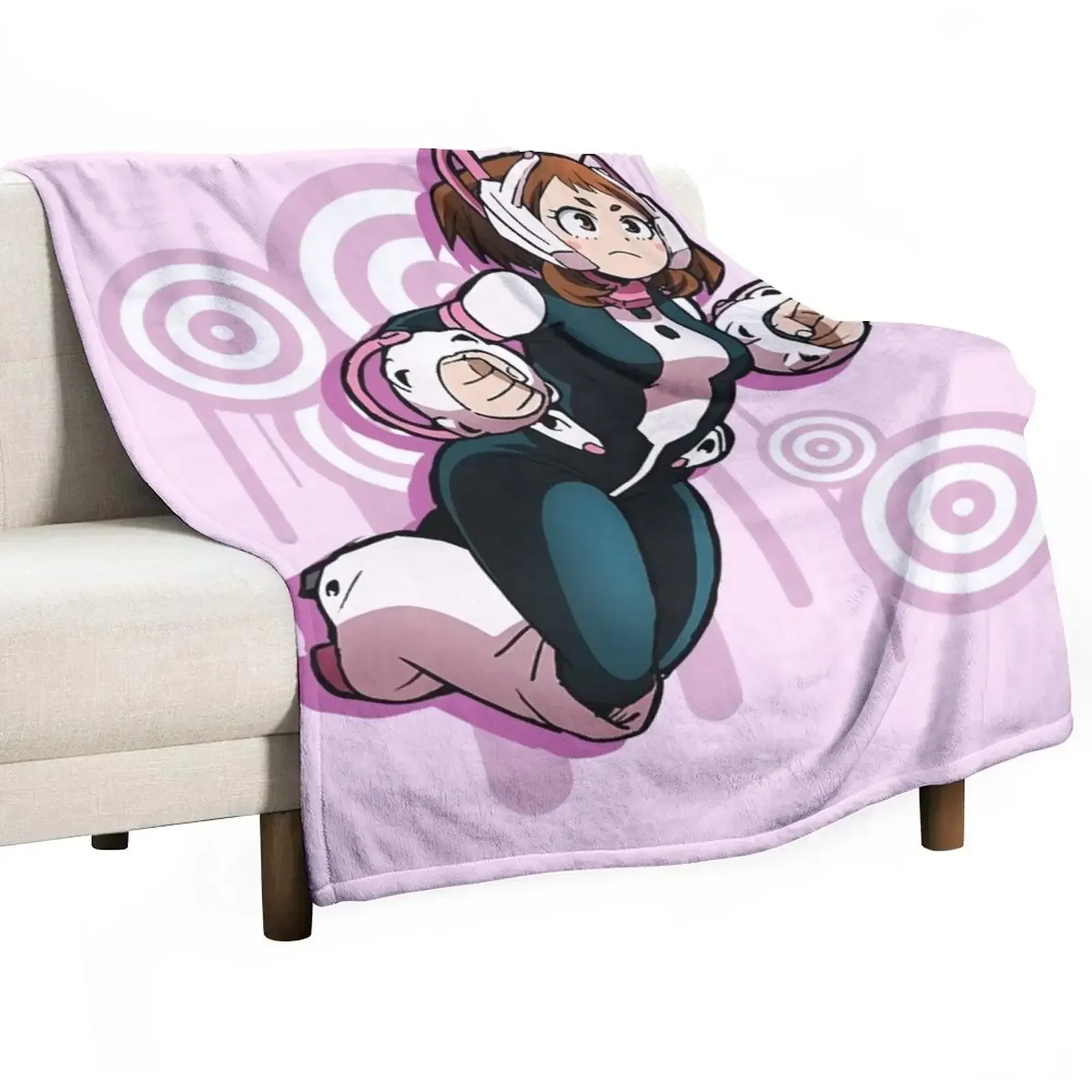 

BNHA Uraraka Ochaco Throw Blanket Hairys warm winter Blankets