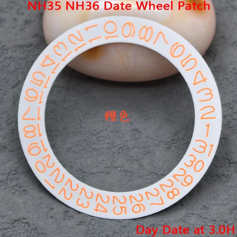 Customized NH35 Movement Date Wheel Patch Fit NH35 NH36 4R35 4R36 Movement Day Date at 3.0H NH35 NH36 Dial Wheel Paste Patch view 4