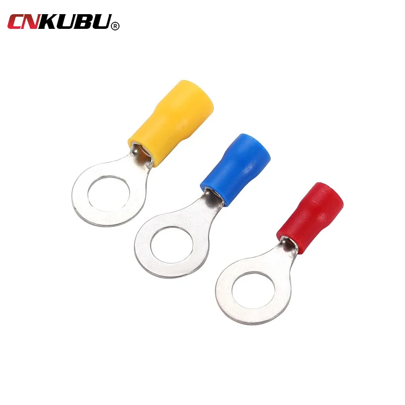 Free shipping  RV Ring round insulated cold pressed terminal wire quick connection tinned end Multi-size sold separately