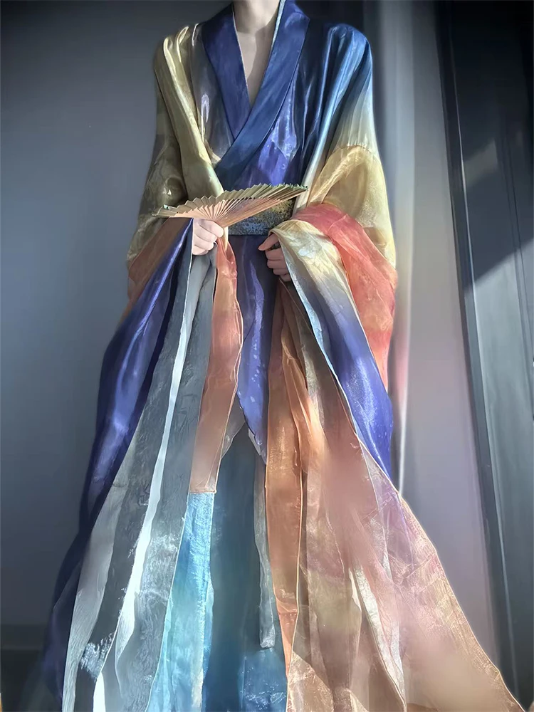 

XinNan WeiJin NanBeiChao Improved Hanfu Women's Purple Gradient Set Large Sleeve Gown New 2026 Spring Collection