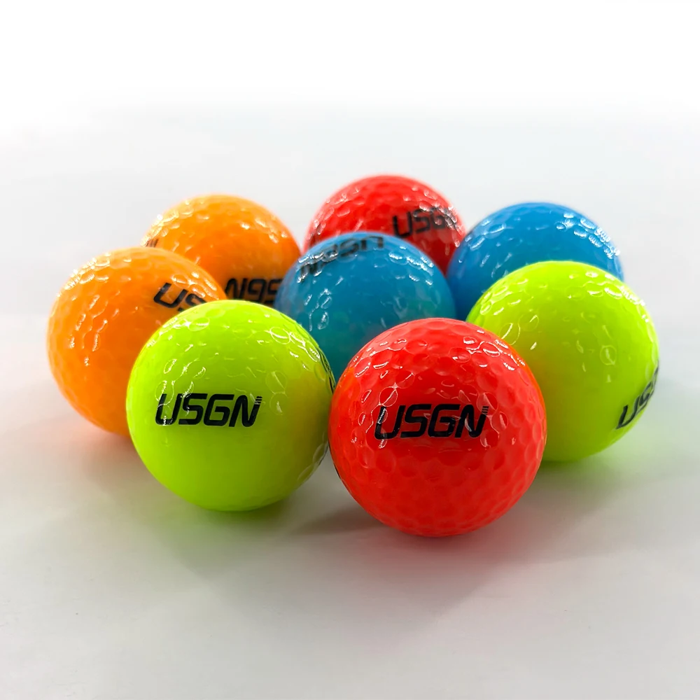 1 قطعة كرات ممارسة الغولف جولف طبقتين لعبة الكرة دائم 4 ألوان فائقة المسافة خط مساعدة الغولف لوازم رياضية هبوط السفينة #5