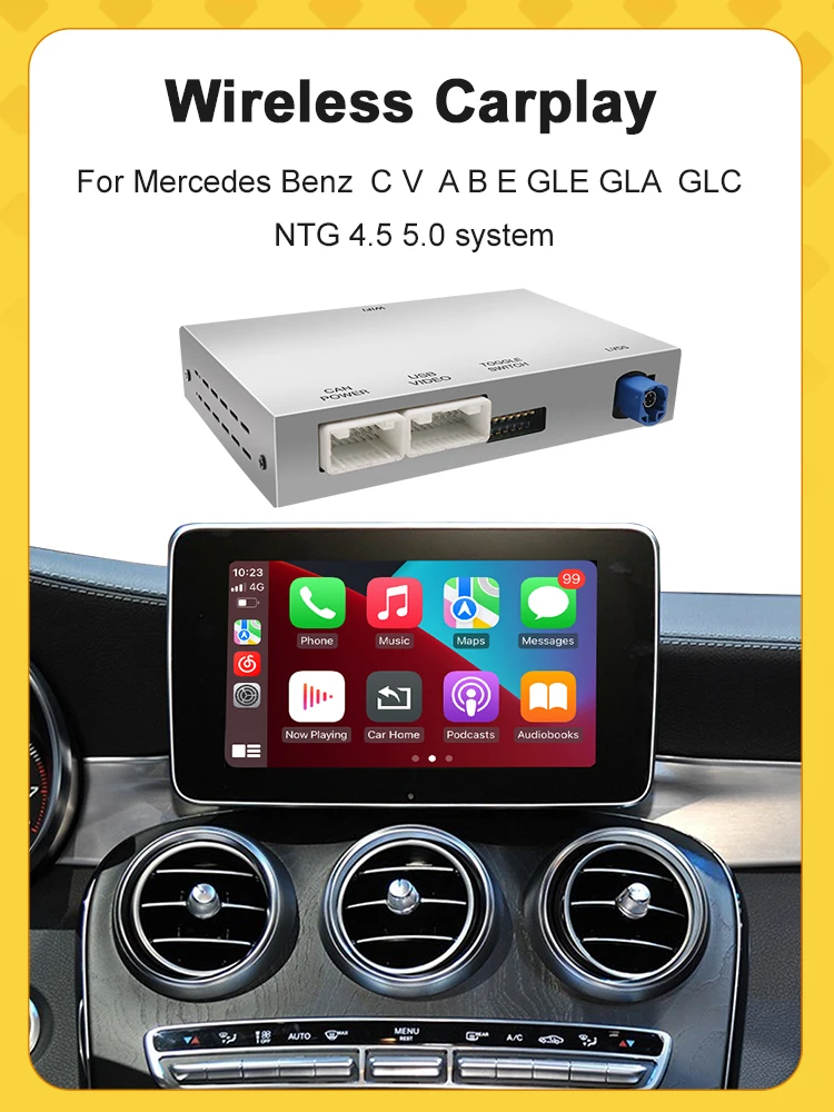 Draadloze CarPlay Android Auto MirrorLink AirPlay voor Mercedes Benz NTG5.0/4.5 A B C E CLA CLS GLA GLC GLK SLK ML GL Module - afbeelding 2