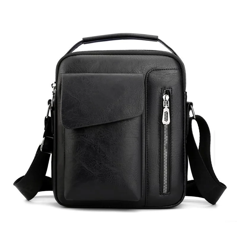 Men's Fashionable Casual Multi-Pocket Business Shoulder Bag with Adjustable Strap for Daily Use Crossbody