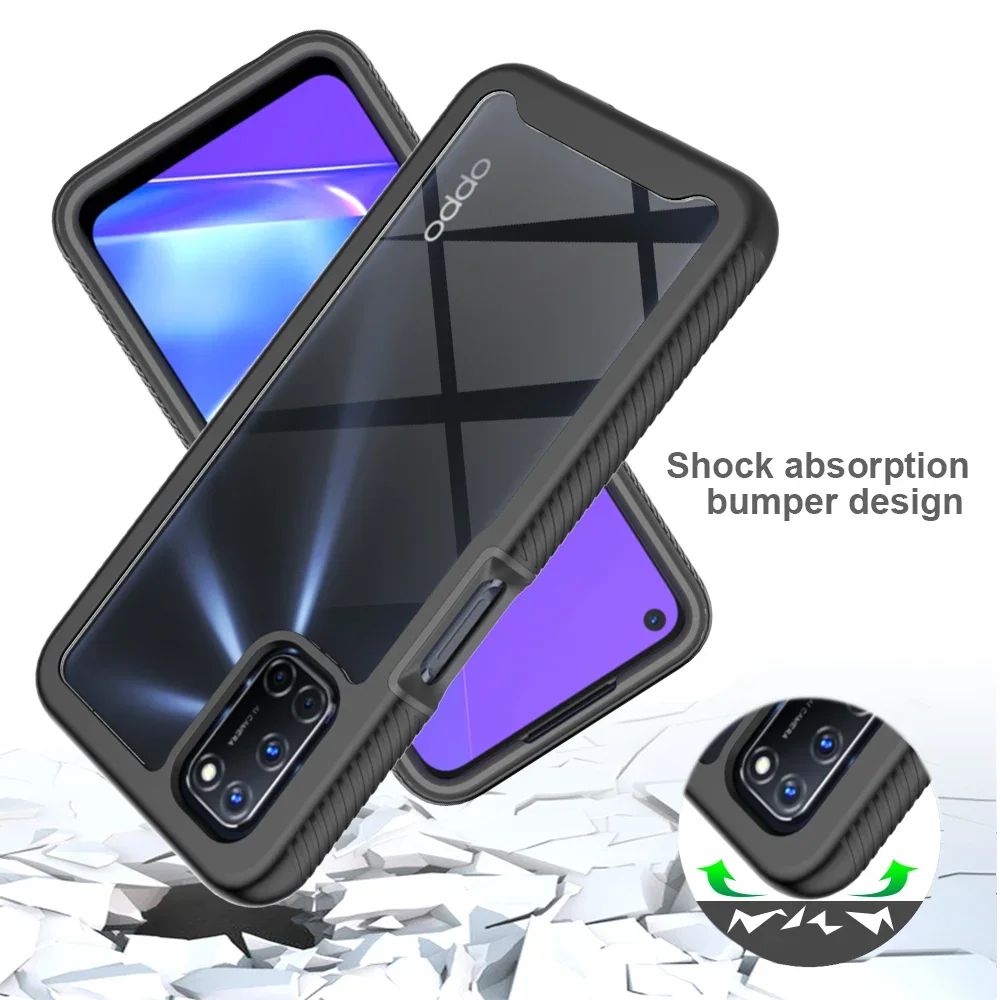 Hybrid Full Body Protection Cover For OPPO A52 Case A53 A54 A72 Shockproof Crystal Clear Rugged Phone Case For OPPO A16 Funda