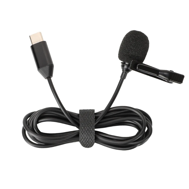 Professional Lavalier Mic Lapel Clip On Microphone Type C Connectors Interfaces for Camera Insert and Play