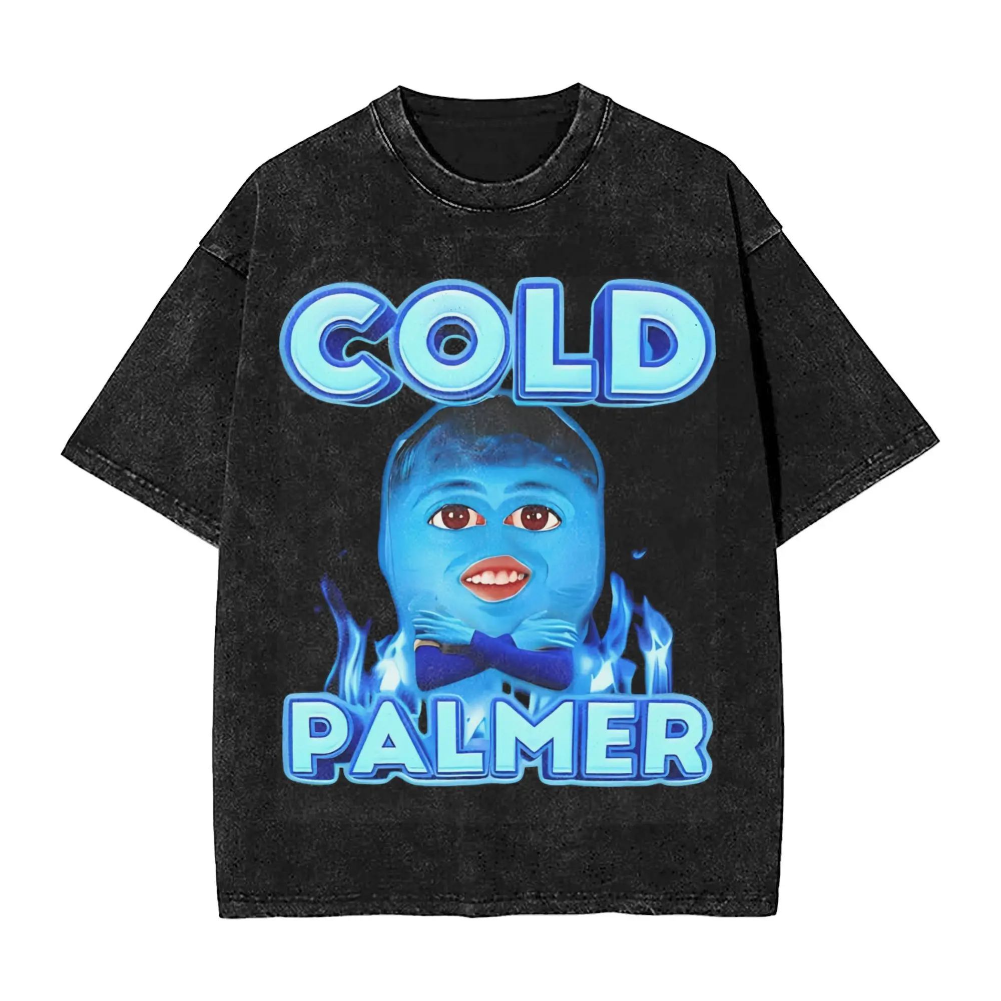 

Модная мужская и женская забавная футболка Cold Palmer Meme, стираный стиль, футбольные футболки, одежда