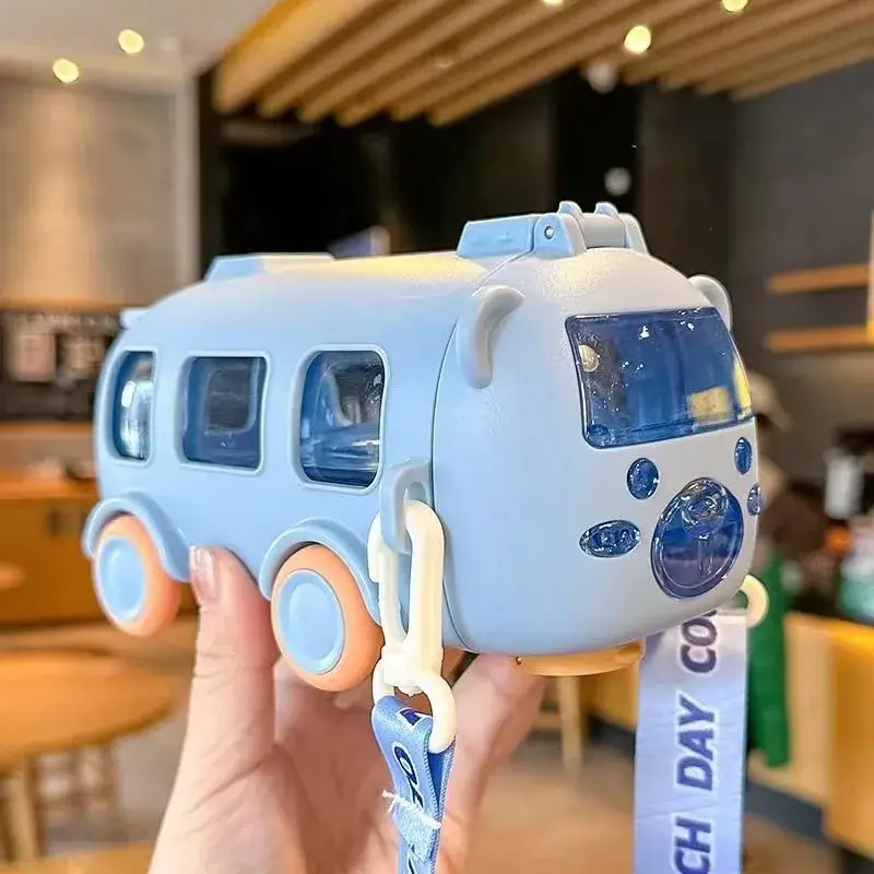 Cartoon Bus Straw Cup Cute Large Capacity Outdoors Car Water Cup Children Drinkware Bounce Straw Kettle - Image 8
