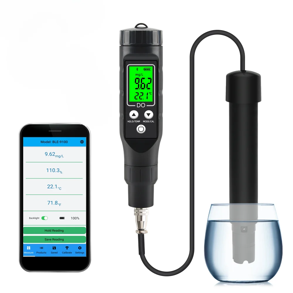 

Smart Bluetooth Dissolved Oxygen Meter For 0.0-30.0 mg/L Digital Online Detector High Precision Electrode Tester for Hydroponics