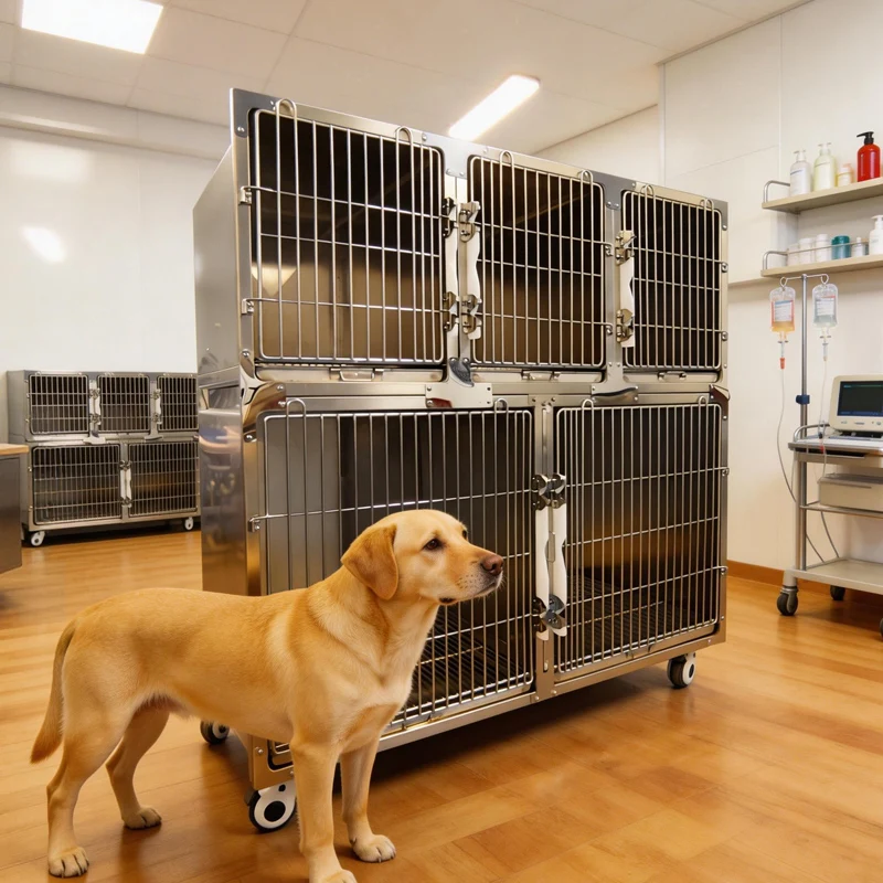 Veterinary Recovery Cage Stainless Steel Pet Hospital Kennel Animal Medical Cage Veterinary Clinic Equipment Veterinary Animal