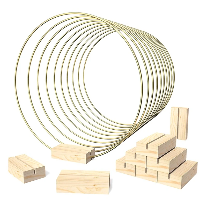 10 Pack 12 Inch Floral Hoop Centerpiece Wedding Decor With Stand For Table Metal Hoops For Crafts Metal Rings