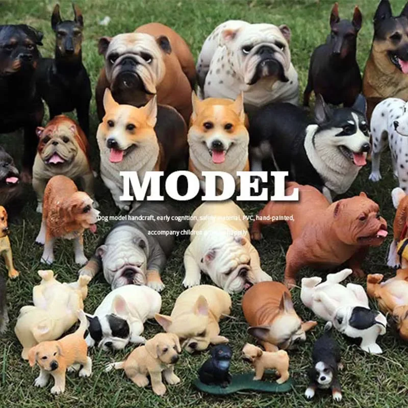 Simulation Deutsch Schäferhund Hunde Kerky Golden Retriever Bulldogge Husky Tiermodell Action figuren Bull Terrier Haustier Figuren Spielzeug