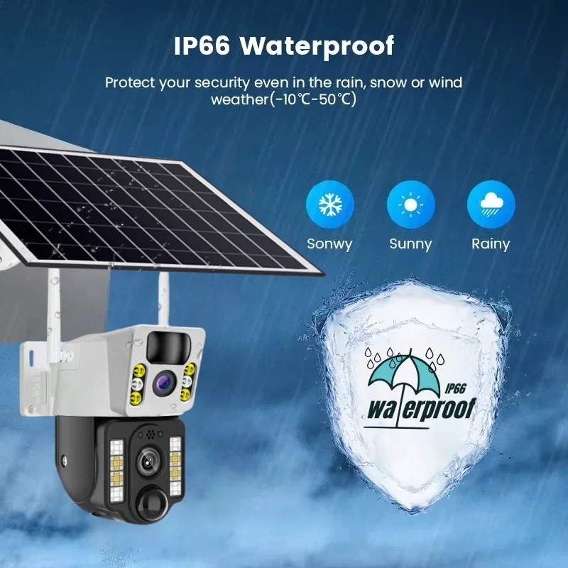 Telecamera di sicurezza domestica intelligente da 8 MP Telecamera solare HD Video sorveglianza CCTV 4G Rilevazione umana impermeabile Telecamere IP audio bidirezionali