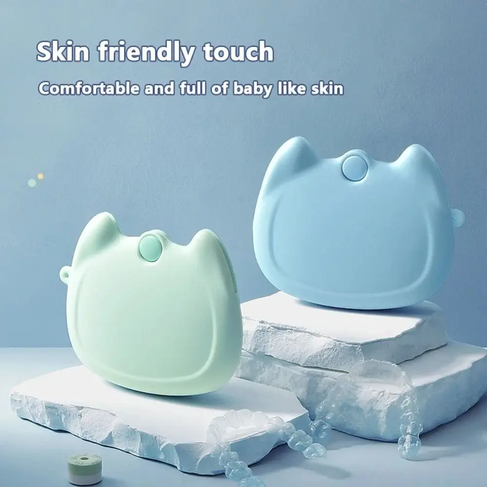 

Cartoon Cat Silicone Retainer Case Drain Holes Soft Denture Storage Box Candy Color Orthodontic Brace Mouth Guard Container