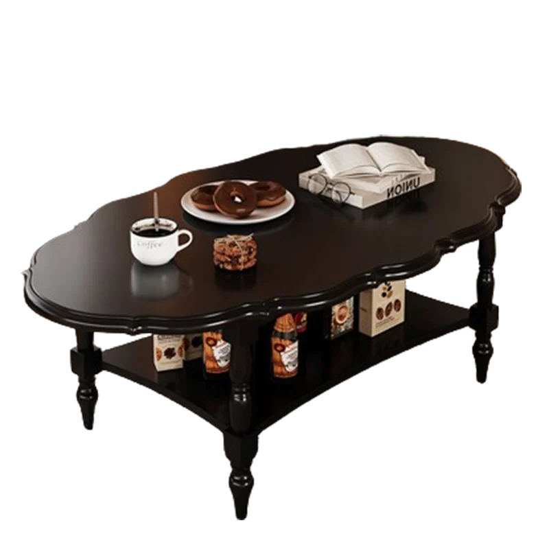 

Simple High Nordic Center Coffe Table Floor Hotel Apartamento Black Wood Coffee Tables Storage Furniture