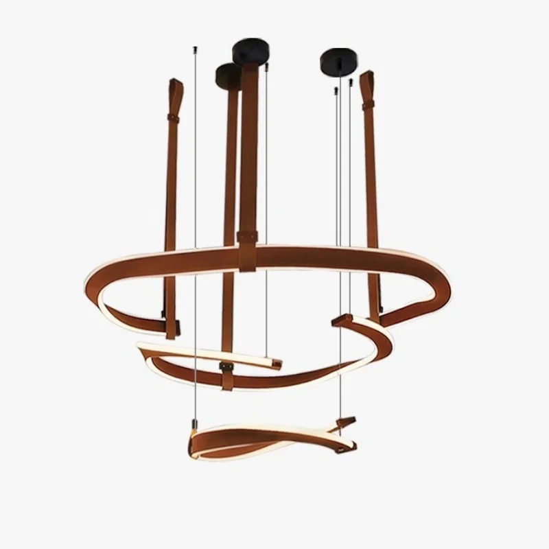 

Italian living room pendant light postmodern high-end design dining room bedroom Leather pendant light
