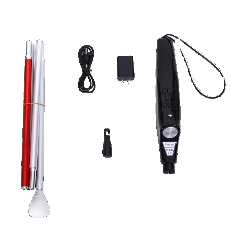 Electronic Voice Prompt Guide Rod, Smart Obstacle Avoidance Blind Cane, Portable Walking Aid Stick for Visually Impaired
