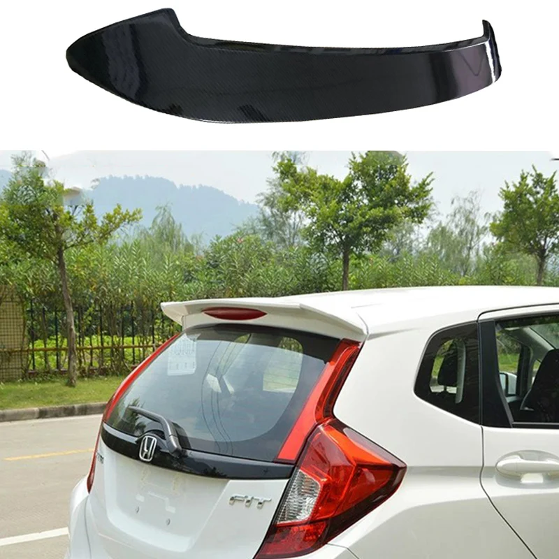 ABS Plastic Unpainted Color Rear Roof Spoiler Tail Trunk Boot Lip Wing Accessories For Honda Fit Jazz 2014 2015 2016 2017 2018