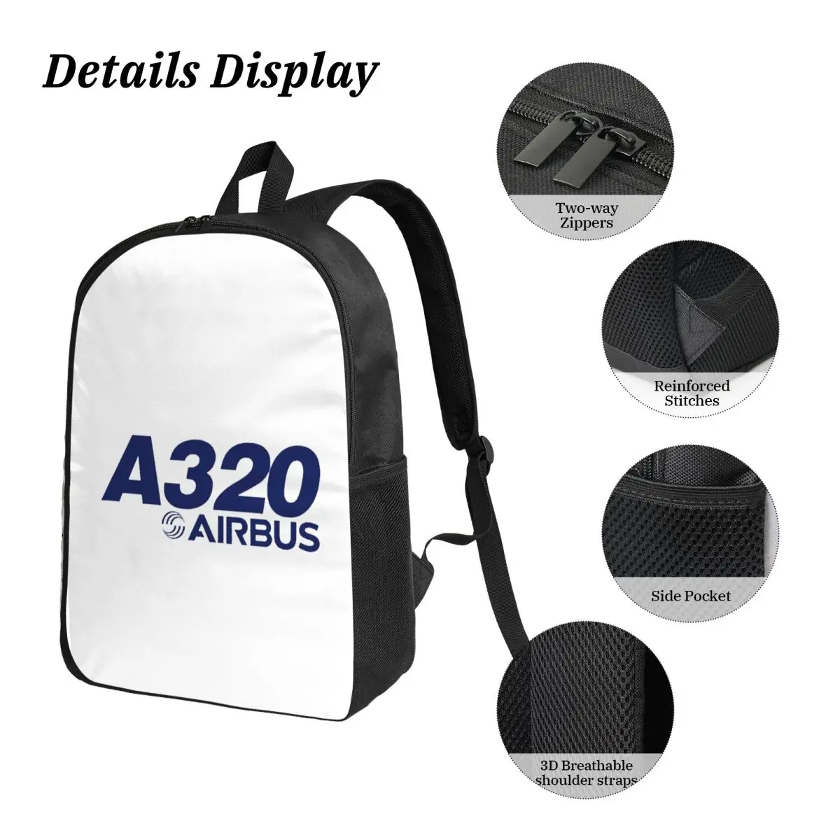 

Airbus A320 Logo Backpack Student Boys Girls BookBag School Bag Laptop Shoulder Bags 3ps Insulated Lunch Bag Pencil Case