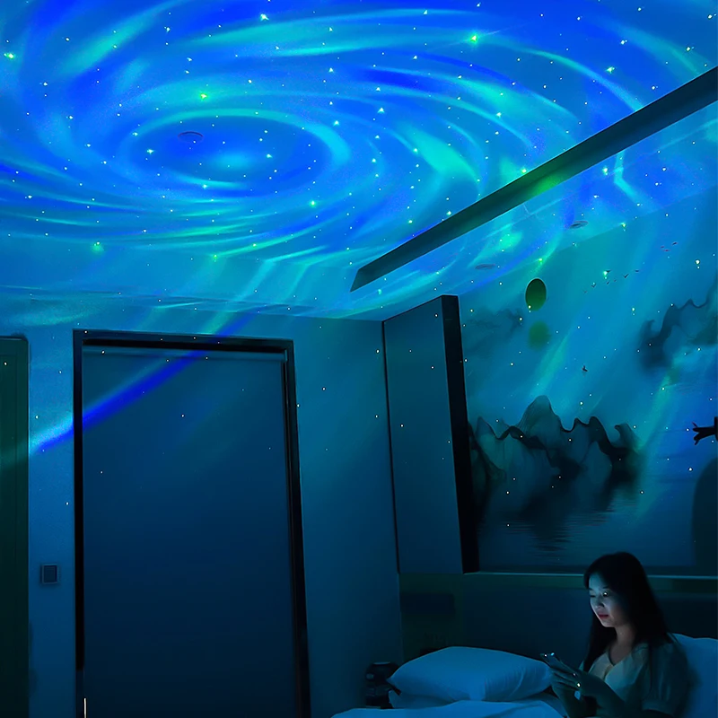 Caixa mágica céu estrelado galáxia projetor estrela luzes da noite remoto + alto-falante lâmpada de projeção quarto casa crianças nightligh