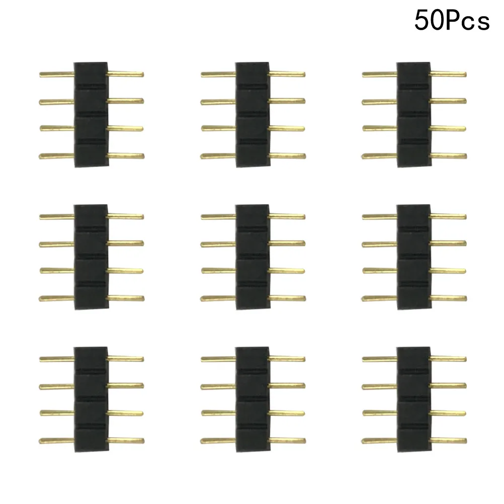50Pcs LED Strip Connectors Pin Header Female Male Kit Durable Socket Connector for 5050 LED Lighting Circuit