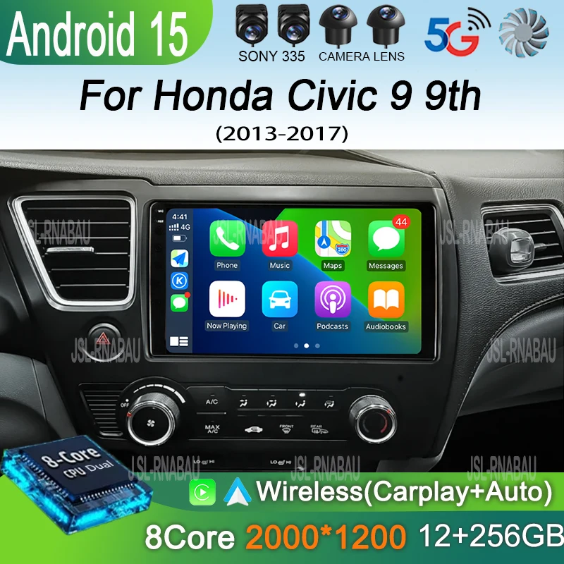 

Car Radio Android 15 For Honda Civic 9 9th US Sender Coupe Multimedia Player Video Carplay DSP GPS No 2din DVD Head Unit
