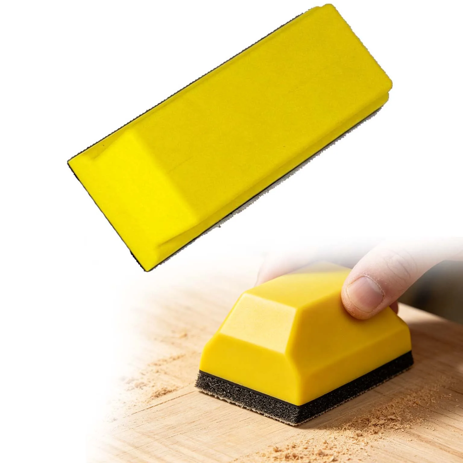 Rectangular PU Foam Sanding Block For Auto Wood Polishing, Ergonomic Hand Pad For Sandpaper Sheets, Polishing Tools