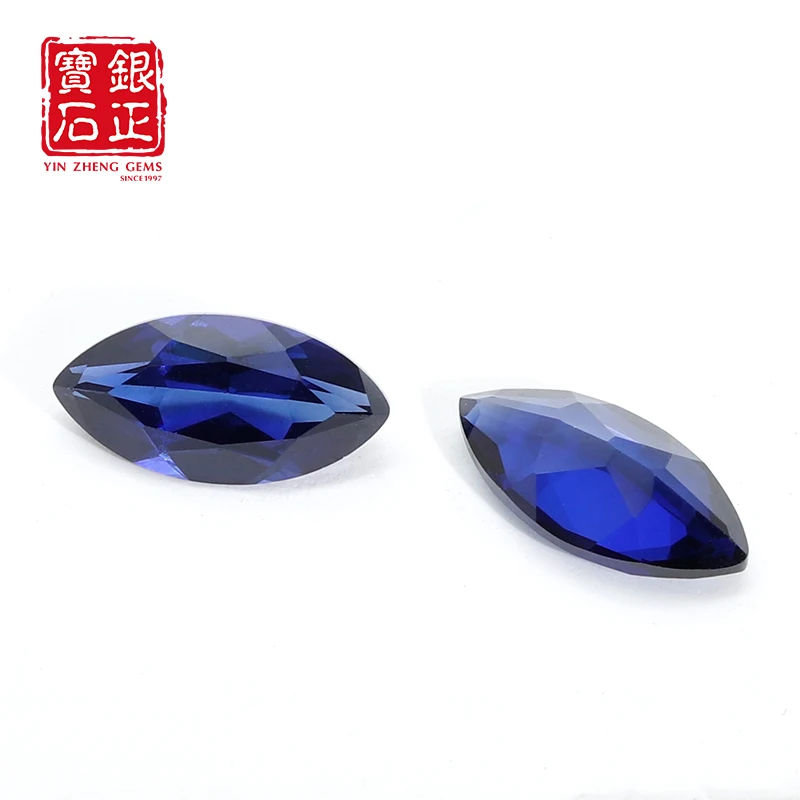 YinZheng Flame Melted Royal Blue Sapphire Marquise Cut Can Be Provide GRC Or AGL Certifacate Jewelry Making Cultivate Sapphire