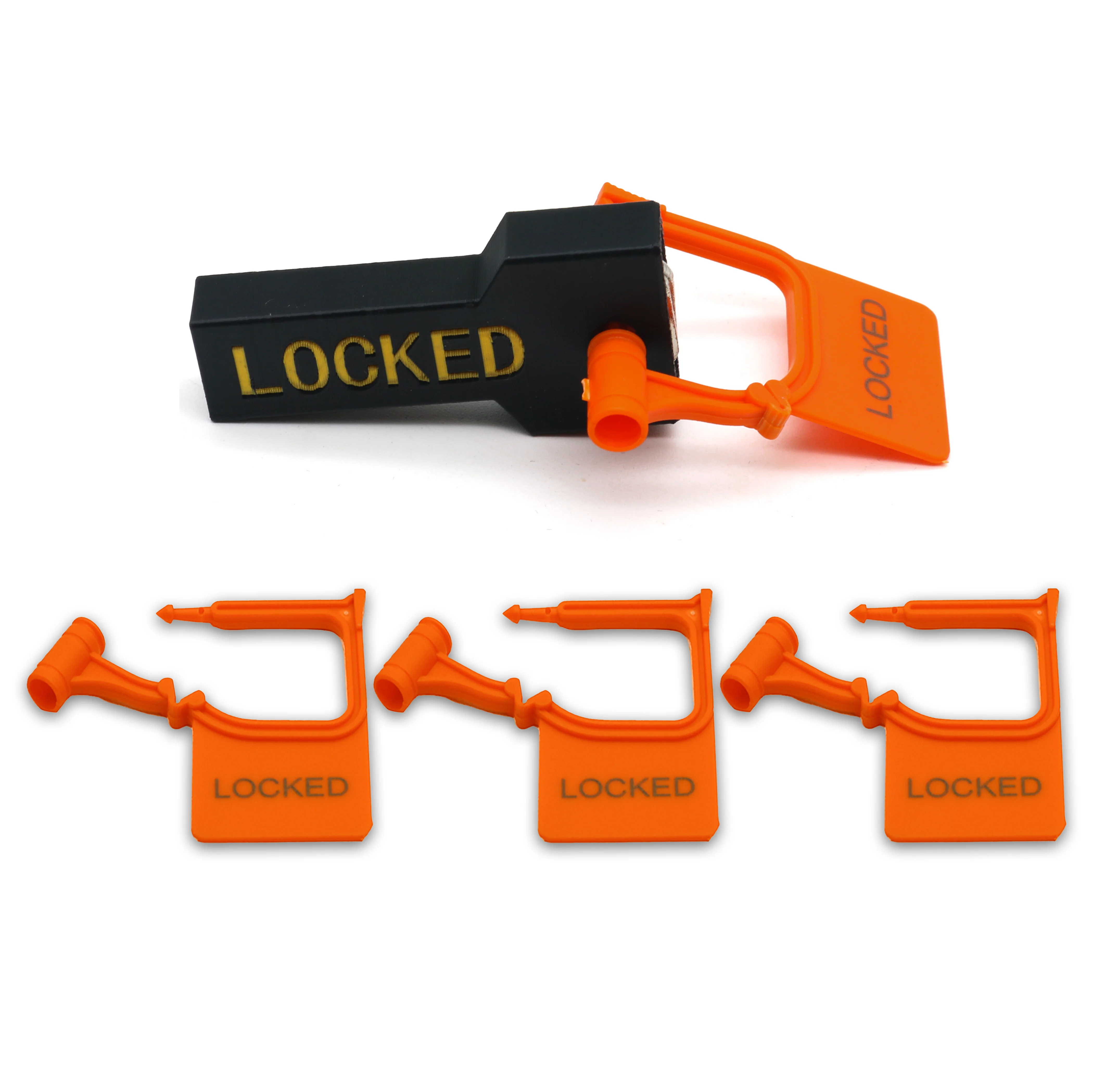 กล่องใส่กุญแจล็อคแบบมีสายรัด (ขนาดเล็ก) พร้อมแผ่นล็อคสี่ชิ้น