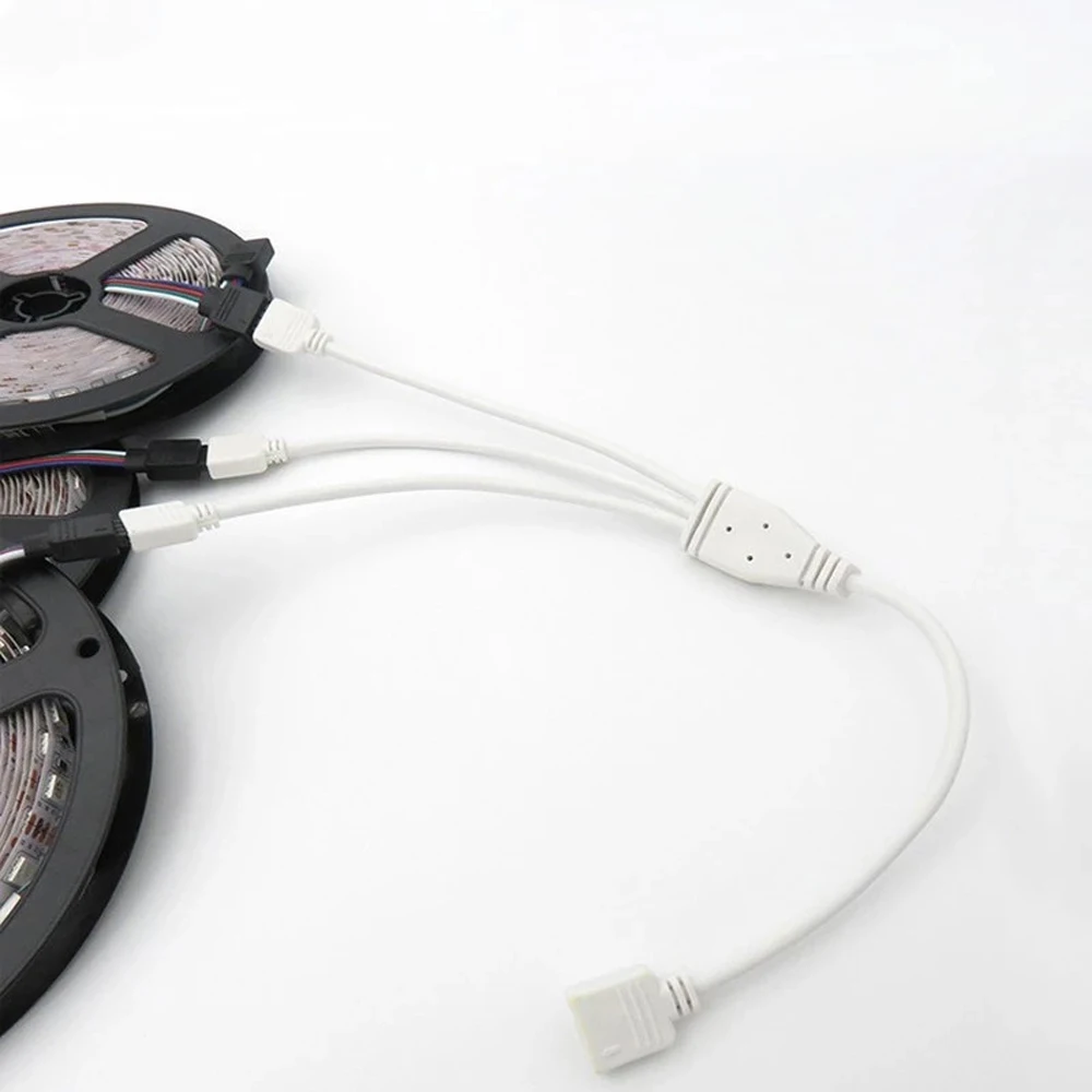 

White for 5050 3528 Female Connector LED Strip Adapter RGB Extension Cable RGB Connector 4Pin RGB Splitter 4 Pin Splitter Cable