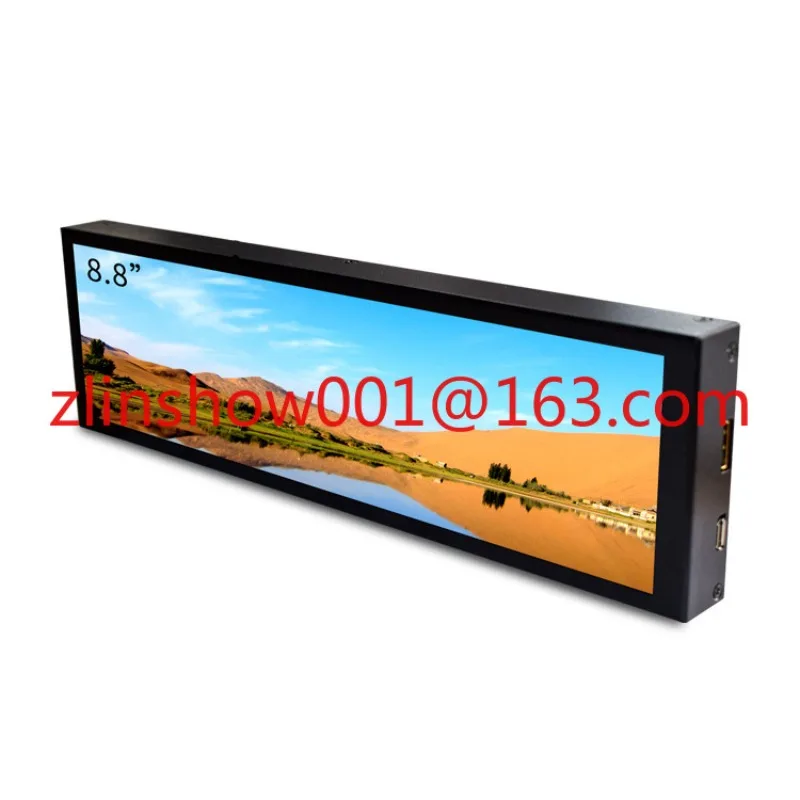 8.8-Inch Computer Case Auxiliary Screen Portable Striped Screen HDMI Monitoring Touch Aida64 Monitor DIY