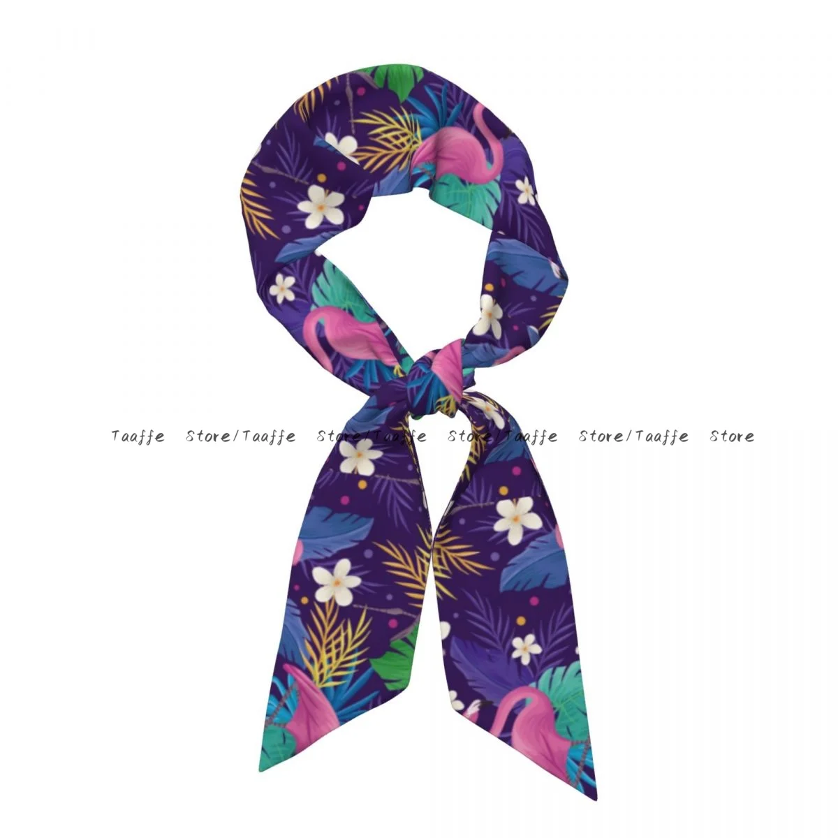 Bufanda Larga de Seda Sintética con Estampado Floral de Flamencos Coloridos para Verano, Chal Suave de Satén para Mujer, Pañuelo Bandana, Pañuelo para el Cuello Femenino