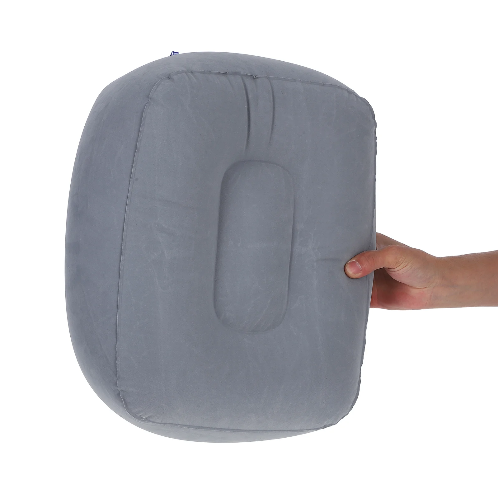 

2 pcs Inflatable Footrest Pvc Flocking Fabric Comfortable Travel Foot Rest Cushion For Airplane Office Home Easy Inflation
