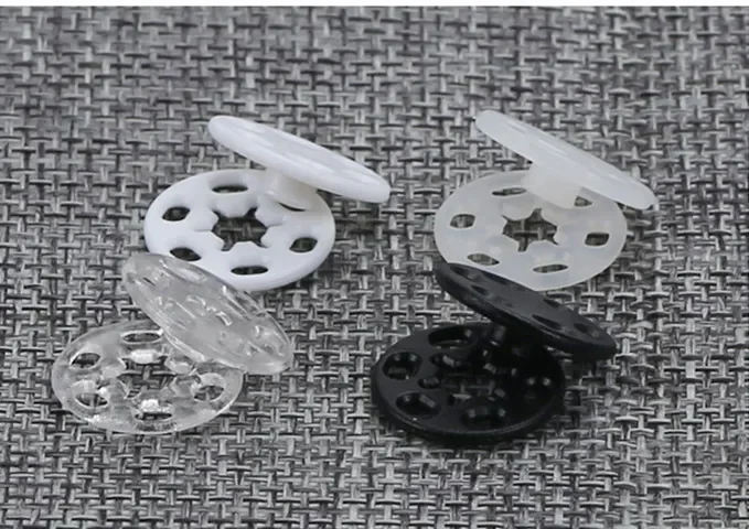 100pcs Invisible ABS Plastic Snap Buttons Fasteners Press Stud Sewing  Clothes Accessories
