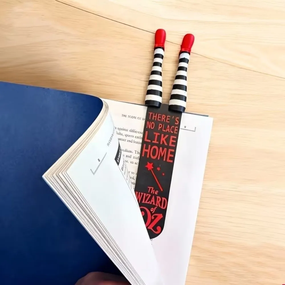 Unique 3D Witch Leg Bookmark Stereoscopic Design Funny Creative Bookmark High Heel Shape Cute Red High Heel Bookmark for Gifts