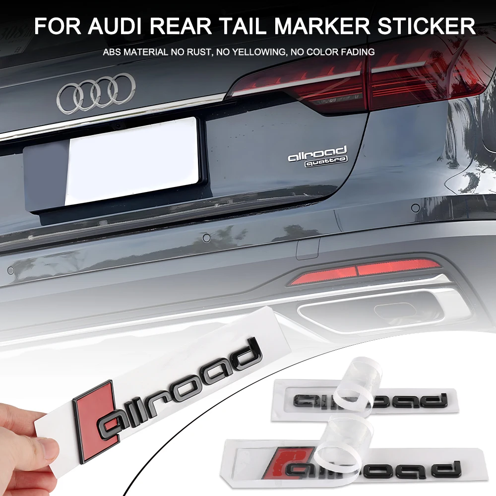 

1PCS 3D ABS Letter Emblem Fender Trunk Rear Logo Sticker For Audi Allroad Logo Replacement Decoration Badge Auto Accessories