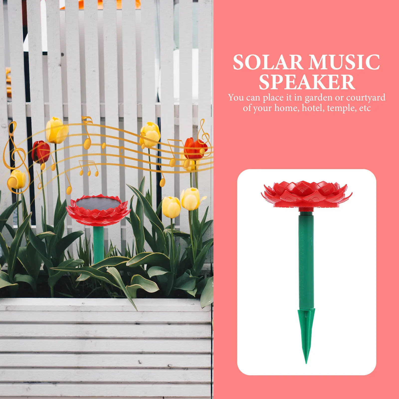 

Solar Powered Waterproof Lotus Speaker Portable Outdoor Wireless Speaker Buddha Music Player for Garden Yard Music Player