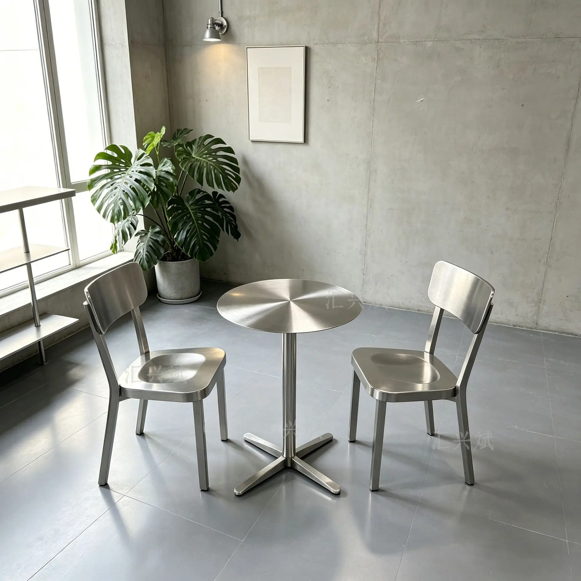 DSA stainless steel backrest high bar counter coffee bar chair modern simple stool