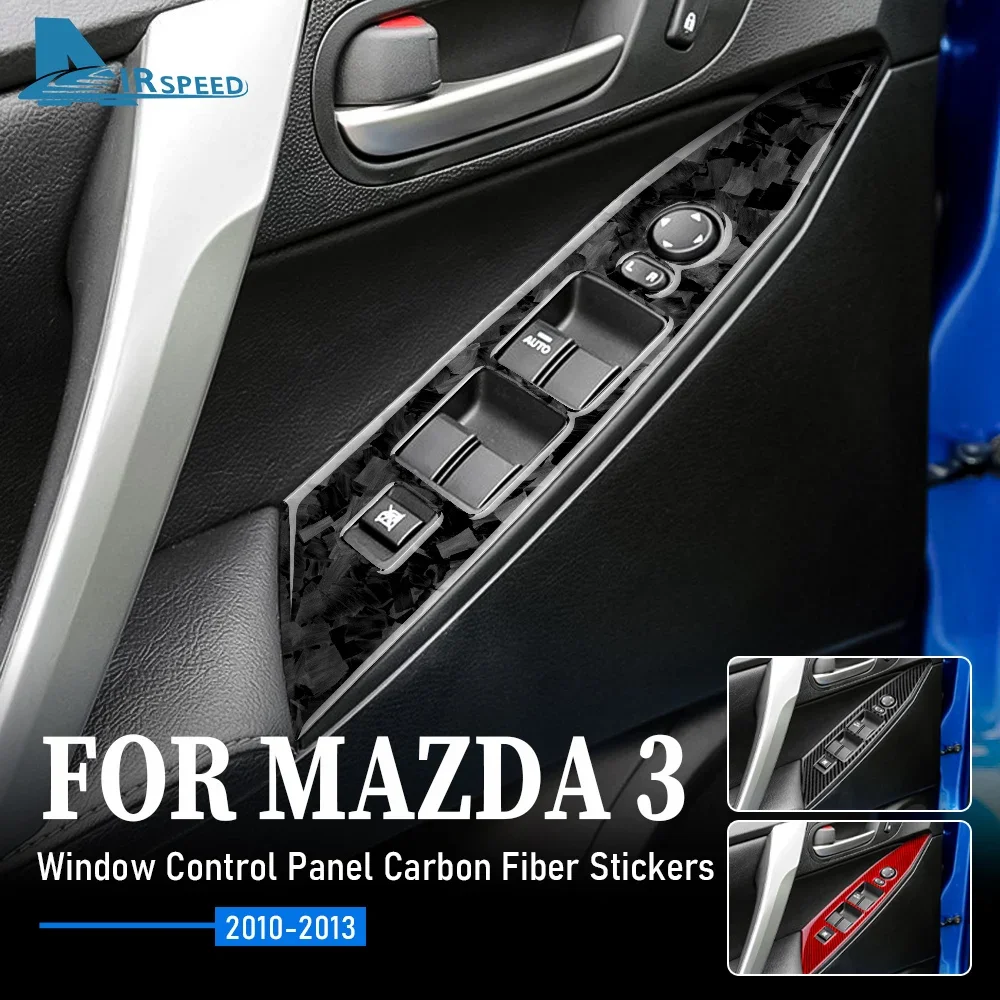 

Настоящее мягкое углеродное волокно для Mazda 3 2010 2011 2012 2013, аксессуары, кнопка переключения стеклоподъемника двери автомобиля, крышка панели, наклейка, отделка