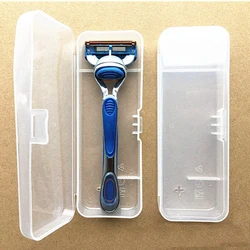 Men Travel Shaver Storage Box Handle Full Transparent Plastic Case Razor Storage Box Eco-Friendly PP Shaving Box High Quality