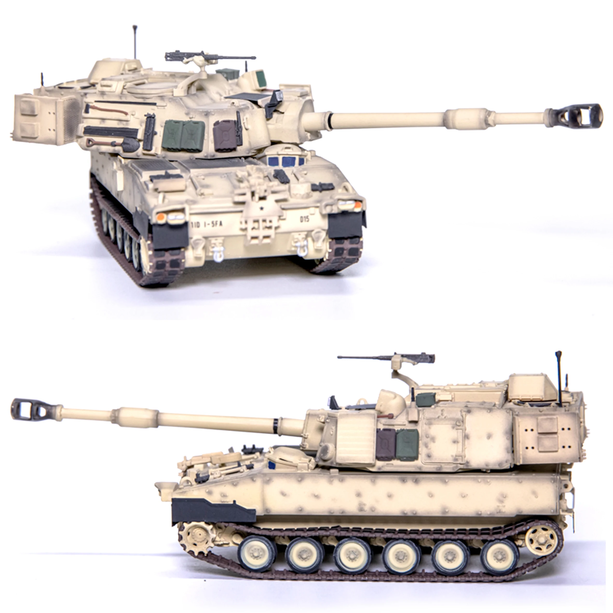 自走式タンクモデル、砂漠のコーティング、完成した静的コレクション、1: 72 t-m us m109a7、155mm