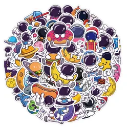 50PCS Cartoon Astronaut Sticker Graffiti iPad Luggage HelmetCar Water Cup Guitar DIY Wall Sticker Toy Decoration