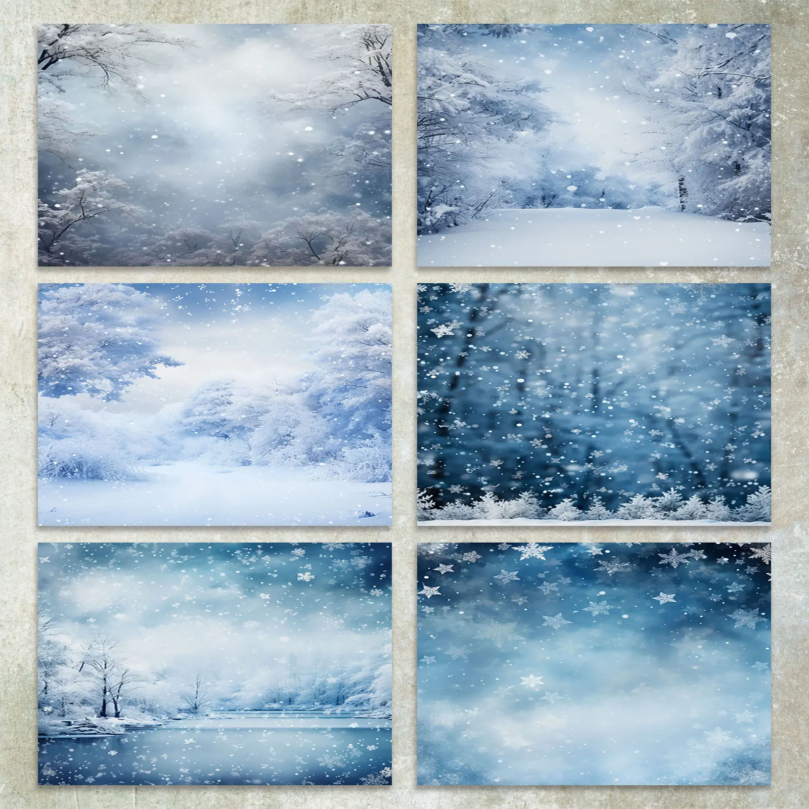 36 Sheets A5 (Blue Dream Forest Snow) Clipping Thin Paper For Bullet Diary, Junk Magazine, Greeting Card Background