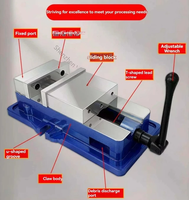 4-inch 6-inch Heavy-duty Vice Caliper Fixture CNC Machining Center  Milling Machine High-precision Angle-fixing Type Flat Pliers
