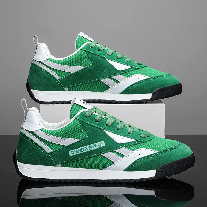 Sapatos retrô de marca verde para homens, tênis casual masculino, tênis esportivo, lona ao ar livre, primavera, verão