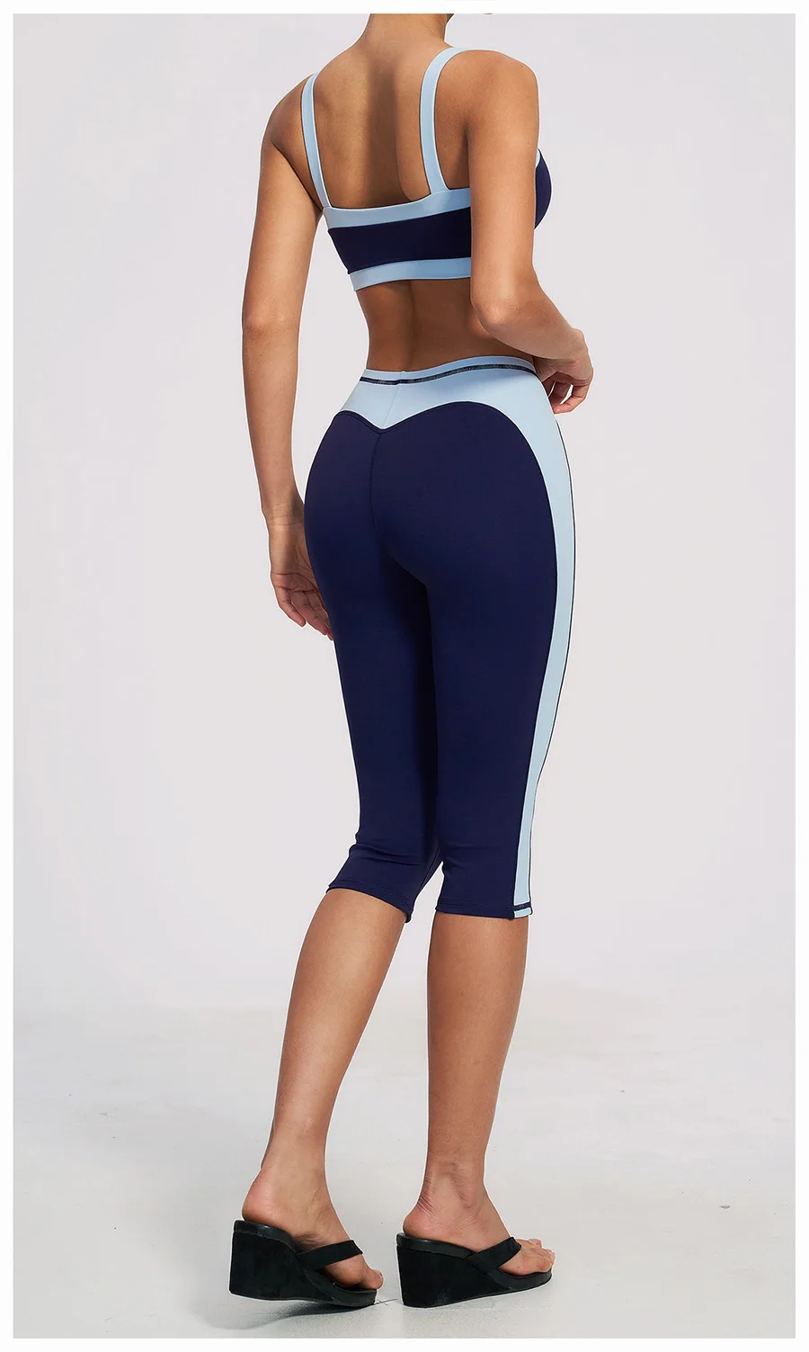 Yoga-Set 2-teilig Workout-Outfit Damen Trainingsanzüge Fitness-Weste Kurze Sporthose Ärmellose Capri-Hose Sportbekleidung Sport-BH Kleidung – Detail 14