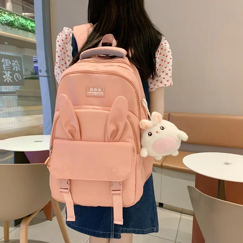 

​​2025 Oxford Backpack for Girls Bunny Ear Cute School Bag Stylish Middle School Rucksack Sweet Aesthetic Ins Bookbag​