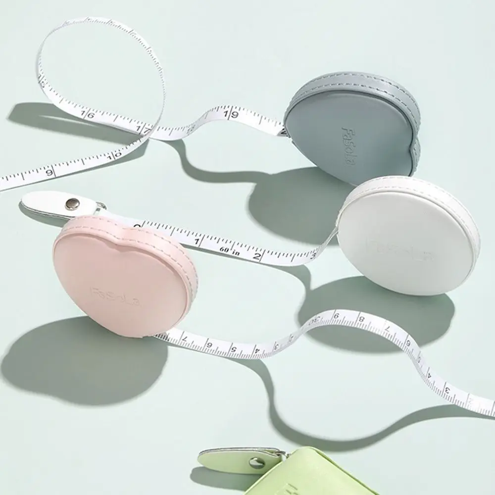 Cute Heart Shape Measuring Tape Wear Resistant Portable Flexible Ruler Durable Push Button Soft Tape Measure Home